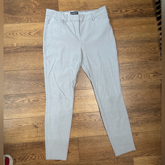 Express Pants Women's 8 Light Gray Skinny Mid Rise Business Professional - Picture 2 of 6